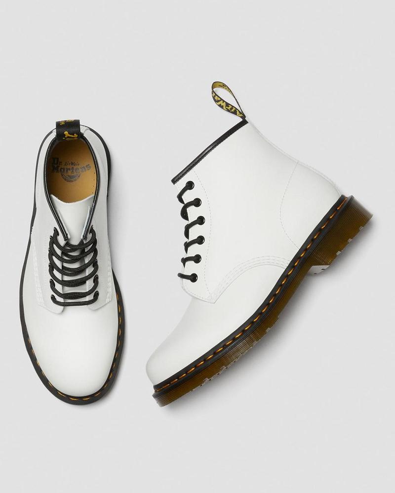 Botines Dr Martens 101 Yellow Stitch Smooth Cuero Hombre Blancos | MX 387HAP